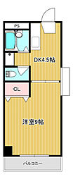 カーサディオス 1DKの間取図画像