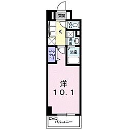 CUORE 1Kの間取図画像