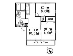 HOPELODGEG 2LDKの間取図画像