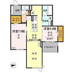 Woody 2LDKの間取図画像