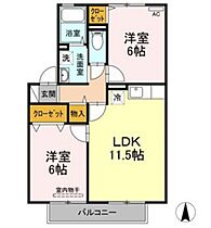 岡山県岡山市南区当新田（賃貸アパート2LDK・2階・53.48㎡） その2