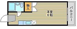 エトワール21富原2号館 ワンルームの間取図画像