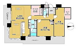 ウェリス上本町ローレルタワー 2SLDKの間取図画像