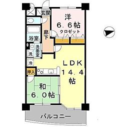 リュイール桃山台 2階2LDKの間取り