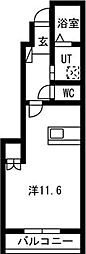 みつぼしハイツ 1階ワンルームの間取り