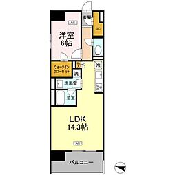 ロイヤルパークス仙台青葉通 1LDKの間取図画像