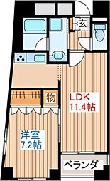 シャングリラ愛川 1LDKの間取図画像