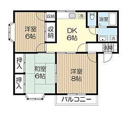 コーポベルツリーA 3DKの間取図画像