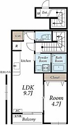 クレスト7 1LDKの間取図画像