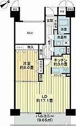 ロイヤルパレス台原森林公園 1LDKの間取図画像