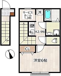 ホワイトローズ3 1SKの間取図画像