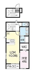 エスパノール北仙台B 1LDKの間取図画像