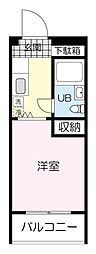 BAU銀杏町 ワンルームの間取図画像