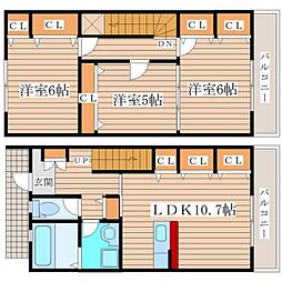 サニーヤードSB棟 3LDKの間取図画像