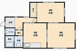 ハイツ北山 2DKの間取図画像
