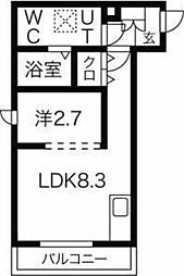 アスティ高松 1LDKの間取図画像