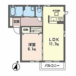 ブランシェ・上杉 1LDKの間取図画像