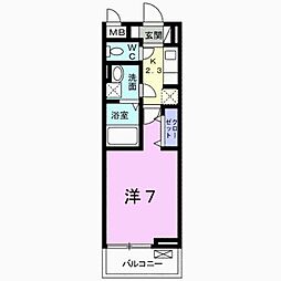 カントリーロード 1Kの間取図画像
