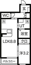 プランドール 102 ｜ 宮城県仙台市宮城野区小田原1丁目4-4（賃貸アパート1LDK・1階・32.09㎡） その2