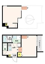 天音 1階1Kの間取り