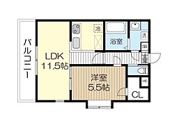 プランドールK 1LDKの間取図画像
