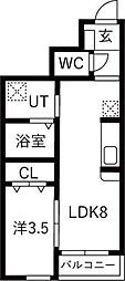 グランクラス3 1LDKの間取図画像