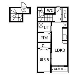 グランクラス3 1LDKの間取図画像