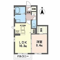 アペゼ 1LDKの間取図画像