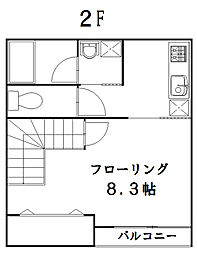 アムールモントル 1Kの間取図画像