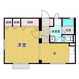 セントラルハイム 1Kの間取図画像