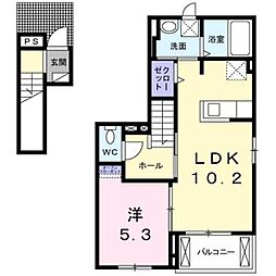 シャトレーハピネス1 1LDKの間取図画像