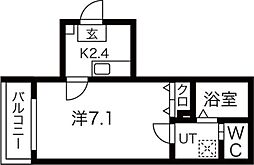 仙台市太白区向山4丁目アパート 1Kの間取図画像