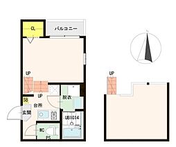 ハーモニーテラス黒松 1Kの間取図画像