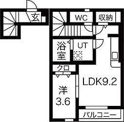 ラビスタアイワヒルズI(A) 1SKの間取図画像