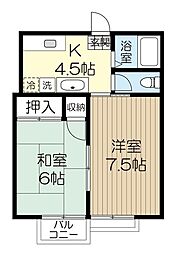 コートシャルム 2Kの間取図画像