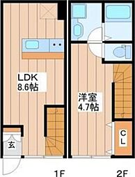 アスフォート 1LDKの間取図画像