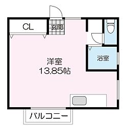 ジュネス ワンルームの間取図画像