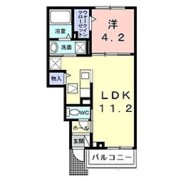 マクリームーア 1LDKの間取図画像
