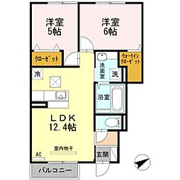 CloverHillsA 2LDKの間取図画像