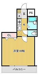 パルメゾン旭ヶ丘 1Kの間取図画像