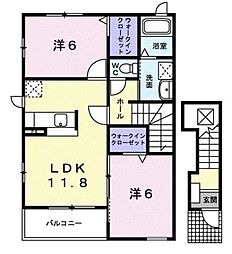 グランドールB 2LDKの間取図画像