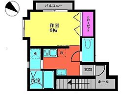 神奈川県横浜市鶴見区矢向3丁目（賃貸アパート1K・2階・23.35㎡） その2