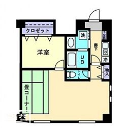 アルファコンフォート大手前 ワンルームの間取図画像