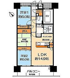 アルファステイツ西明石駅 3LDKの間取図画像
