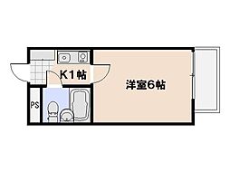 Dragon五日市 1Kの間取図画像