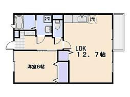 ソレアード・T 2DKの間取図画像