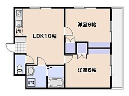 フィオーレ美の里 2LDKの間取図画像
