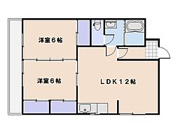 アセント昭和台 2LDKの間取図画像