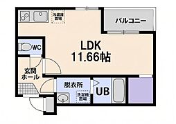 スマイルレジデンス廿日市本町 ワンルームの間取図画像