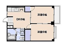エルディム広田 2DKの間取図画像